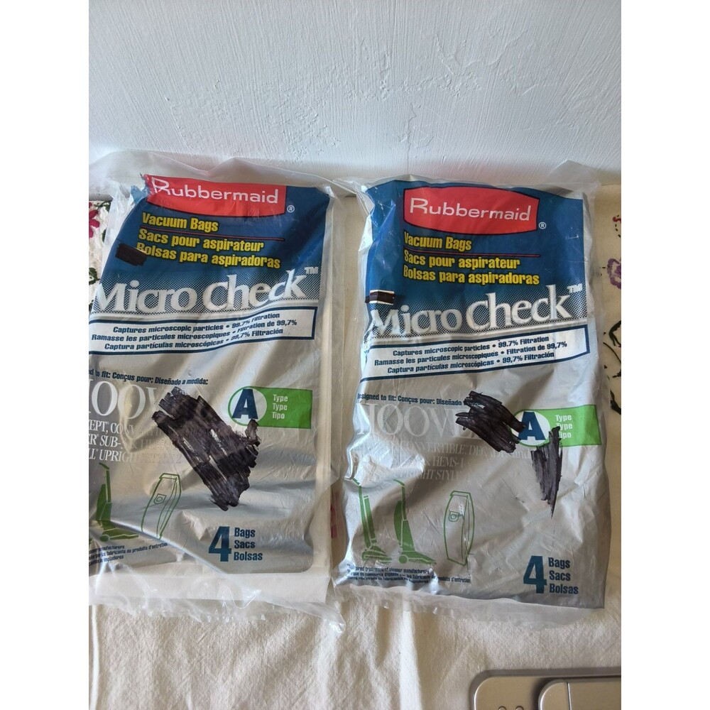 Rubbermaid Vac Bags Type A Hoover 8 Bags New in Sealed Packages
